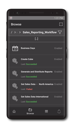 Troubleshoot, remotely trigger workflows when necessary, restart or disable failed Jobs, and more, without having to get to a computer. Troubleshoot, remotely trigger workflows when necessary, restart or disable failed Jobs, and more, without having to get to a computer.