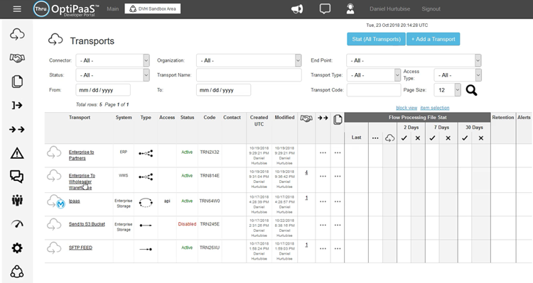 Thru Managed File Transfer Software Screenshot